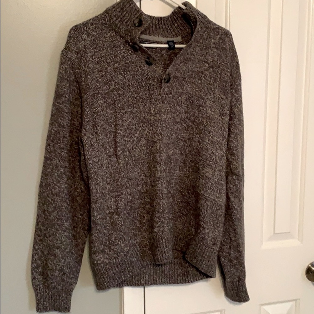Grey quarter button sweater
